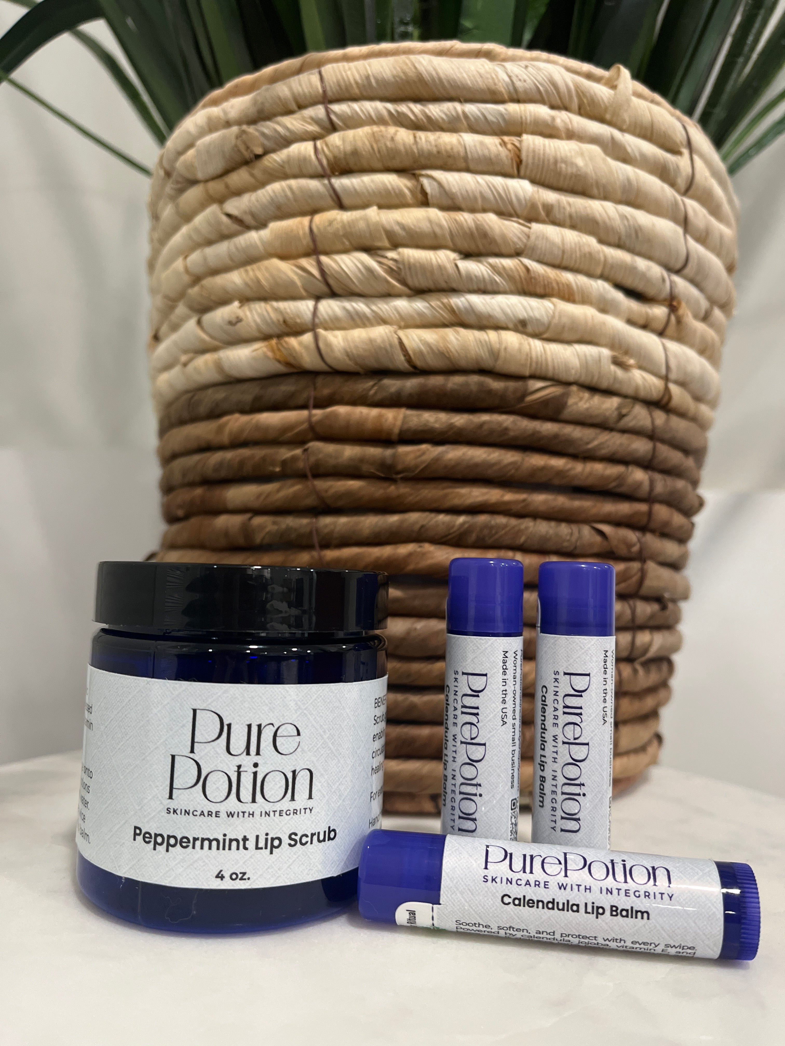 Lip Care Bundle | Lip Scrub + Calendula Lip Balm 3-Pack